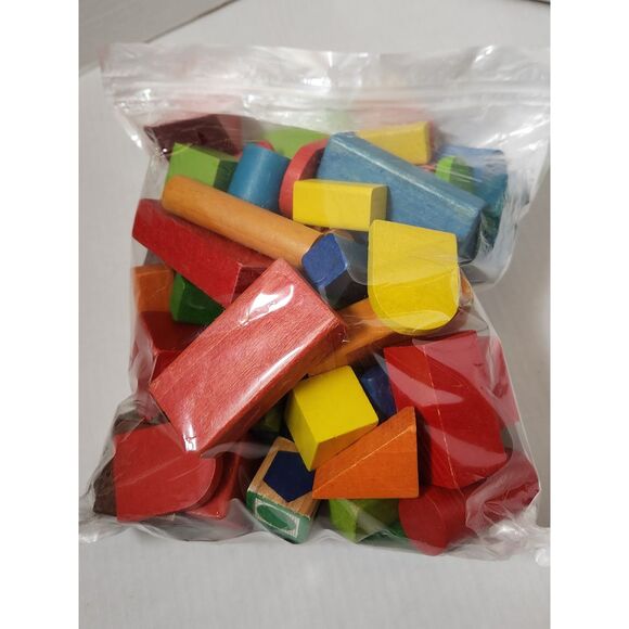Wooden Building Blocks Lot | 2 bags - Picture 3 of 5